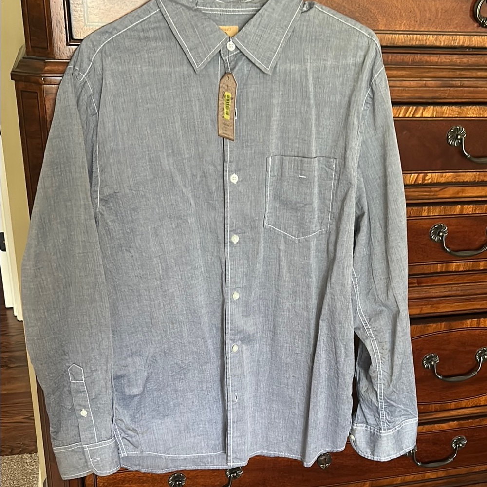 TreVero Blue Casual Button Down Shirt